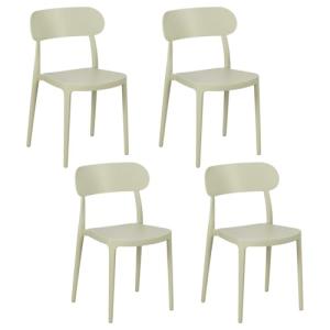 LOLAhome Set de 4 sillas de Comedor de diseño apilable Verd…