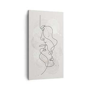 Lienzos decorativos Línea Única Hombre Mujer Cuadro Sobre L…