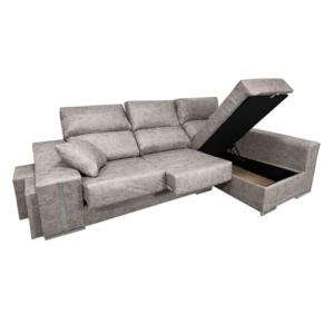 Homey - Sofá Chaise Longue Derecho con Dos Taburetes, Cojin…