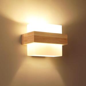 Comely Aplique de Pared de Madera Vintage, Elegante Lámpara…