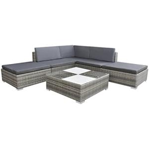 vidaXL Conjunto de Sofás de Jardín Exterior 15 Piezas de Ra…