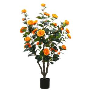 Olrla Planta Artificial de Camelia de 100 cm en Maceta con…
