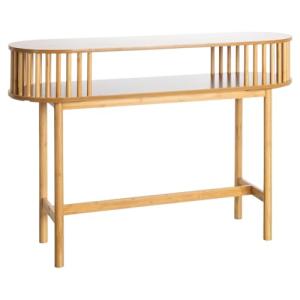 LOLAhome Consola Ovalada de Varillas de bambú y MDF Natural…
