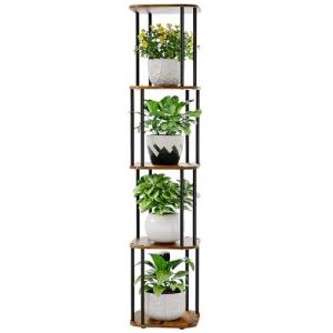 Bamworld Soporte alto para plantas de interior, estante esq…