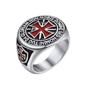 PROSTEEL Anillo Sello Cruz Masonico Gotico Moto, Anillo Red…