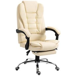 HOMCOM Silla de Oficina Reclinable Silla de Escritorio con…