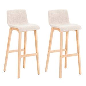 CLP Set De 2 Taburetes De Bar Hover Tapizados En Tela I 2 T…