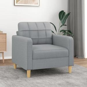 Willood Sillón de Tela Gris Claro 60 cm