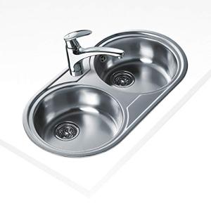 Teka DR-80 2C - Fregadero Circular Encastrado, 2 Cubetas, p…