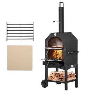 Outsunny Horno de Pizza Exterior con 2 Capas Horno de Leña…