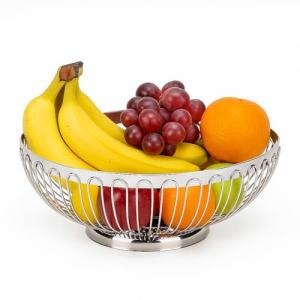 Frutero de Acero Inoxidable con Alambre Plateado, Cesta de…