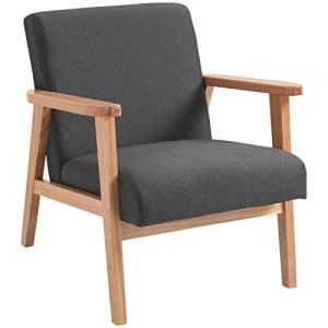 HOMCOM Butaca de Dormitorio Moderna Butaca de Salón Tapizad…