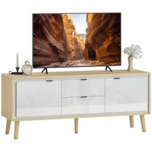HOMCOM Mueble de TV Moderno de 2 Puertas, Mueble TV para Sa…