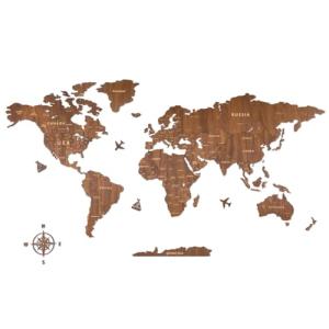 Creawoo Mapa Mundi Pared Grande de Madera, Mapamundi de Mad…