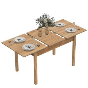 Mesa de comedor extensible de madera maciza para 6, 8 perso…