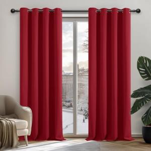 Deconovo Cortinas Opacas Cortinas Ignífugas con Ojales para…