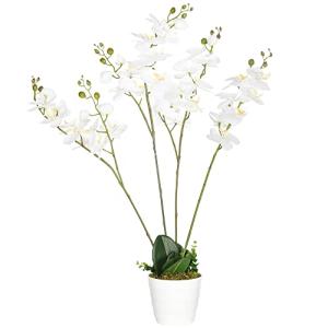 HOMCOM Planta Artificial de Orquídeas con Maceta Orquídea d…