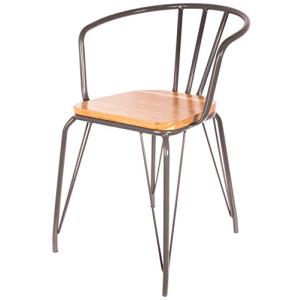 THE HOME DECO FACTORY Sillón Metálico, Madera Metal, Negro,…