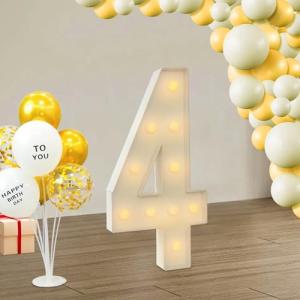 Número de lámpara LED con números iluminados 0 1 2 3 4 5 6…