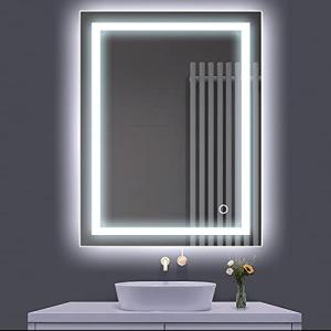 Turefans Espejo baño, Espejo baño con luz, Interruptor táct…