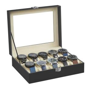 SONGMICS Caja de Relojes con 10 Compartimentos, Estuche de…