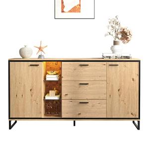 I0I&I0I Aparador moderno con 3 cajones, 2 puertas, exquisit…