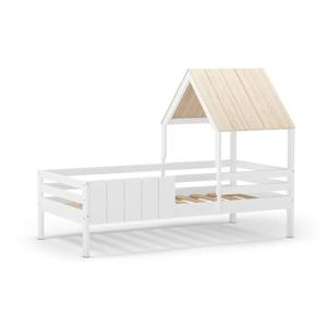 Cama Modelo NORDIK 90 con CABAÑA Blanco Lacado con Cajon