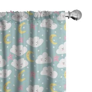 ABAKUHAUS Infantil Juego de 2 Paños Cortinas, Nubes Estrell…