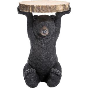Kare Design Mesita auxiliar Animal Bear, negro/marrón, redo…
