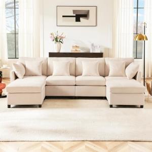 Soweiz Moderna tela de chenilla con reposapiés extraíble, s…