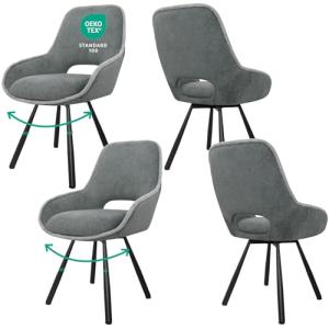 JIJIAN Pack de 4 Sillas de Comedor, Sillas de Cocina, Silla…