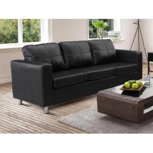 Vente-unique-Sofá 3 plazas de Piel sintética Ackley - Negro…