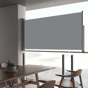 Vetnasa Toldo Lateral retráctil de jardín Gris 80x300 cm Ca…