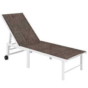 Outsunny Tumbona Reclinable Tumbona Jardín Exterior con Rue…