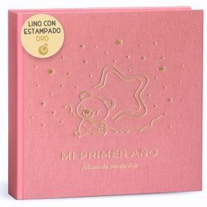 Album Fotos Bebe Mi Primer Año con Portada en Tela Lino y 7…