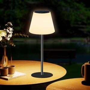 Licmic Lámpara de mesa solar lámpara de exterior batería LE…