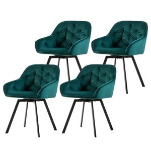 Juego de 4 sillas de Comedor giratorias tapizadas de Tercio…