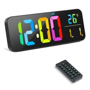 zerotop 16'' Colorido Reloj Digital Pared Grande con Contro…