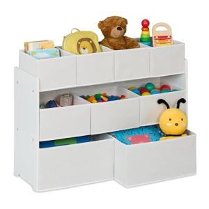 Relaxdays Estantería Infantil con 9 Cajas de Tela, 60 x 92…