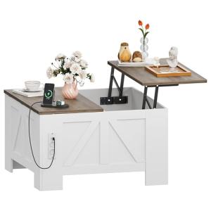 YITAHOME Mesa de Centro Ajustable en Altura con Estante Sem…