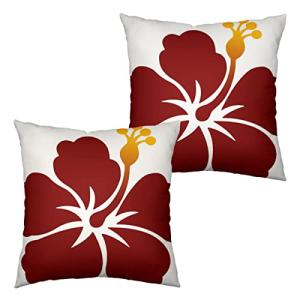 Kwlegh Fundas de almohada hawaianas de hibisco, paquete de…