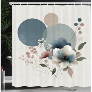 ABAKUHAUS Monstera Cortina de Baño, Minimalista Arreglo Flo…