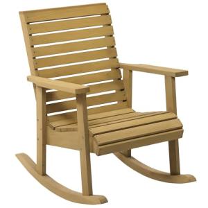 Outsunny Silla Mecedora de Madera Mecedora Balancín con Rep…