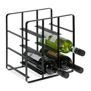Relaxdays Botellero Vino Metálico, Estantería 9 Botellas, C…