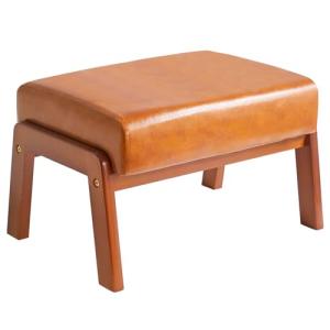 IBUYKE 10.2”H Pequeño Reposapiés Otomana, Rectángulo PU Rep…