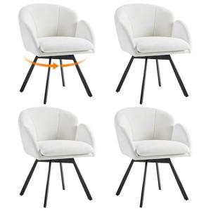 Yaheetech Juego de 4 Sillas de Comedor Giratorias 360°, Tap…