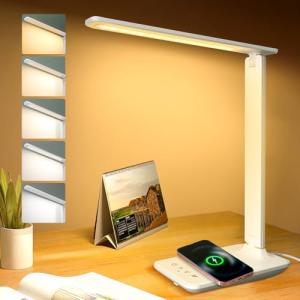 joyshie lámpara de escritorio LED con QI carga inalámbrica,…