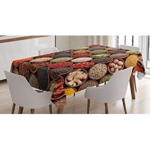 ABAKUHAUS Retro Mantele, Colorido Hierbas Especias, Estampa…