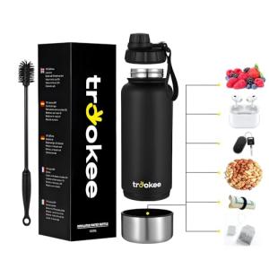 trookee® - Botella Agua Acero Inoxidable 1 Litro, Doble Cap…