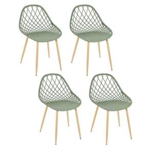 HOME DECO FACTORY Juego de 4 sillas Exteriores Malaga, Poli…